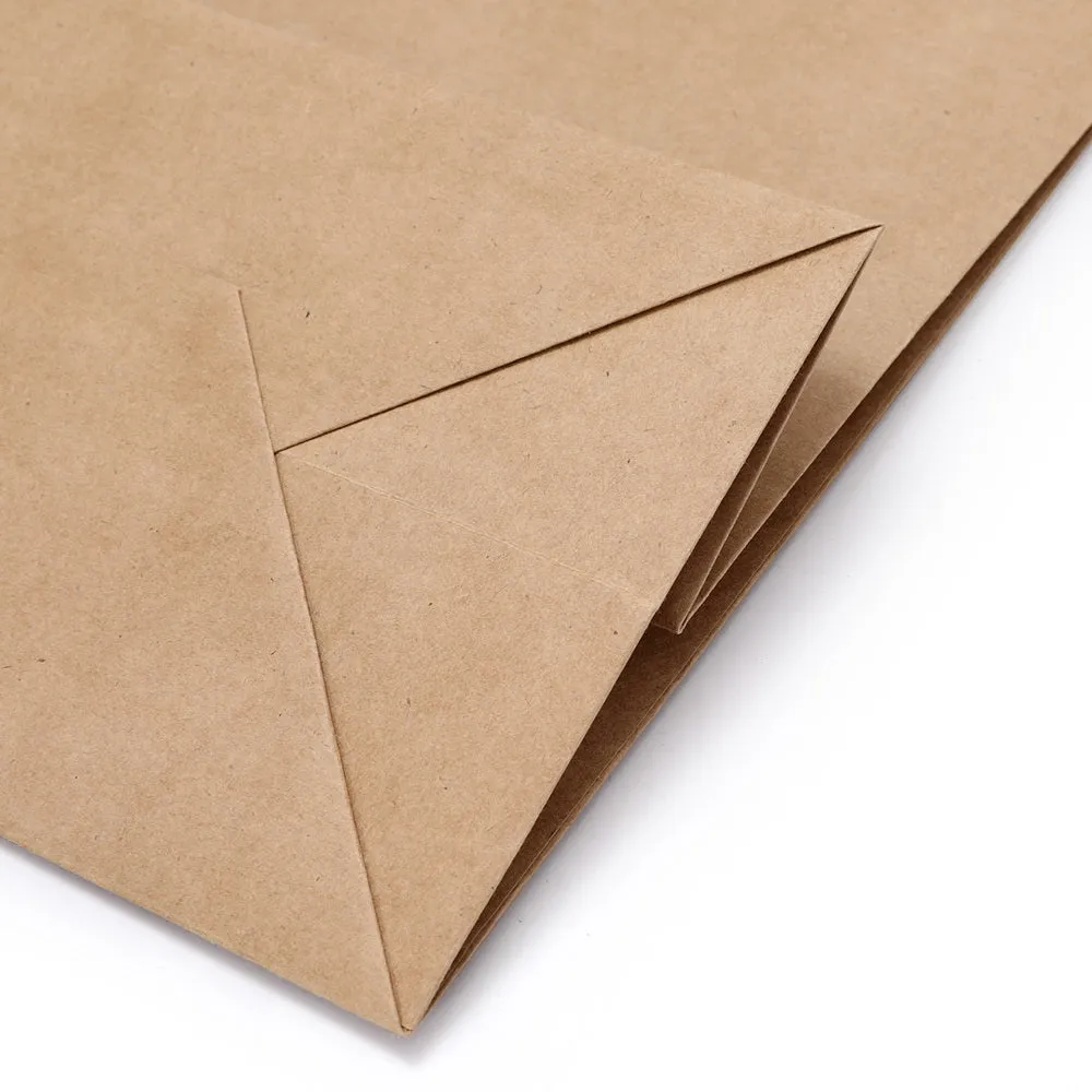 100pcs Kraft Paper Bags, Strong Handles, 5kg, Reusable - Brown