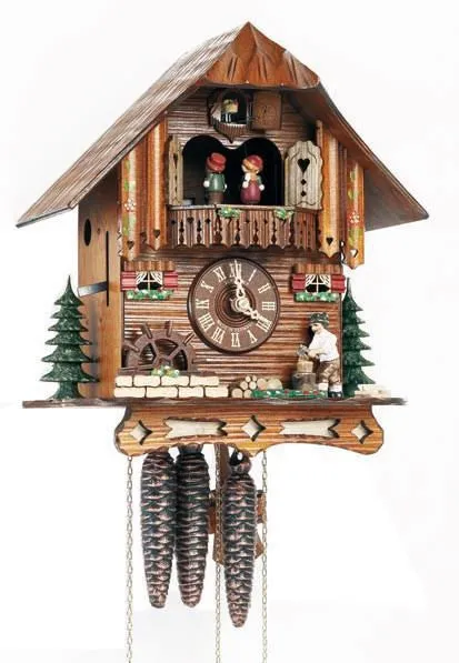 12" Musical Wood Chopper with White Shirt German Cuckoo Clock