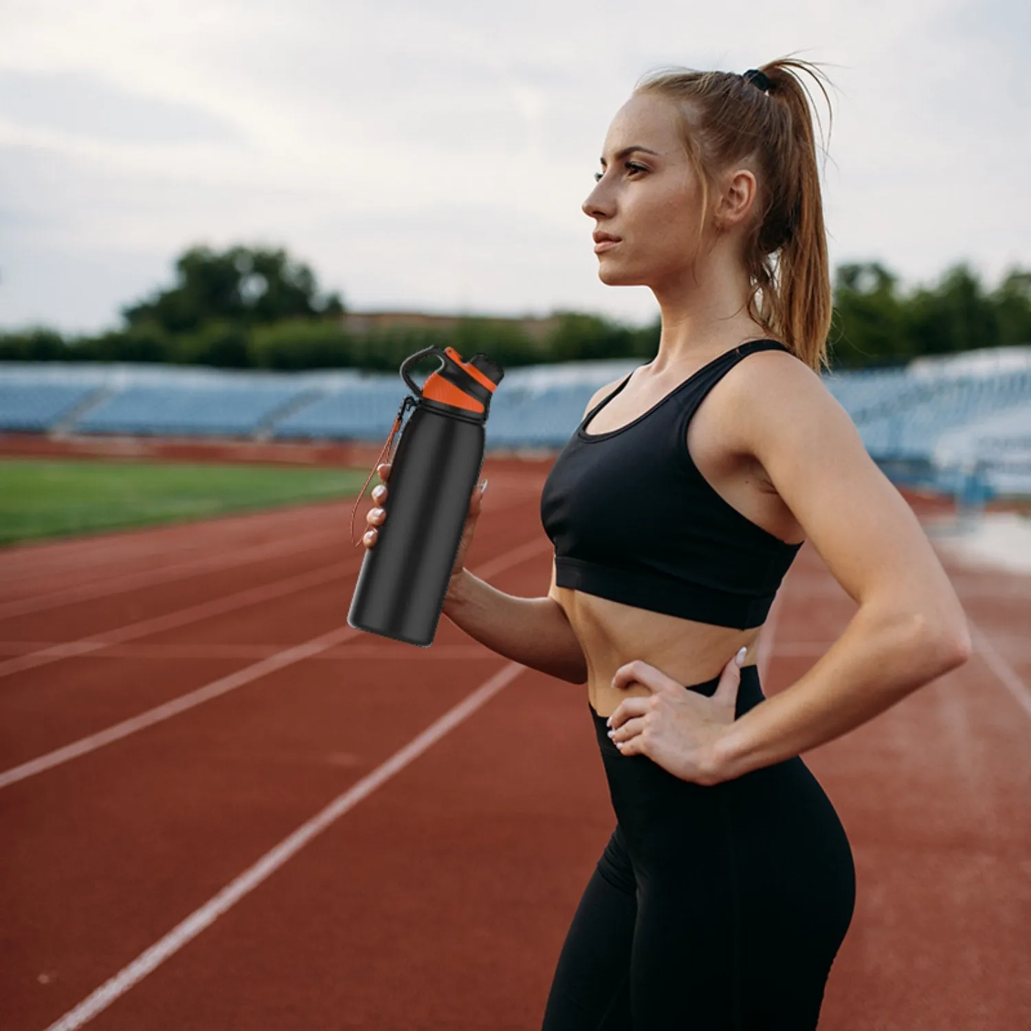 20 oz Stainless Steel Insulated Water Bottle With Spout With Magnetic Lid