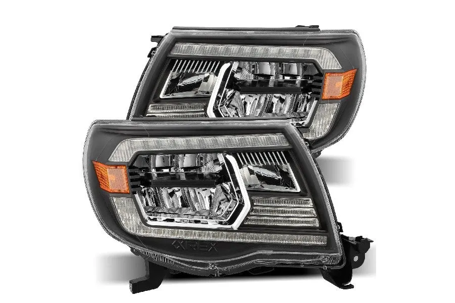 2005-11 Toyota Tacoma AlphaRex Luxx Series LED Crystal Headlights - Black