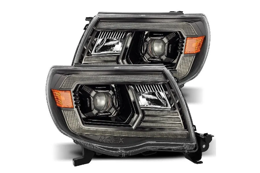 2005-11 Toyota Tacoma AlphaRex Luxx Series LED Projector Headlights - Alpha Black