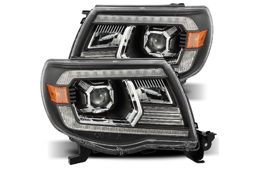 2005-11 Toyota Tacoma AlphaRex Luxx Series LED Projector Headlights - Black