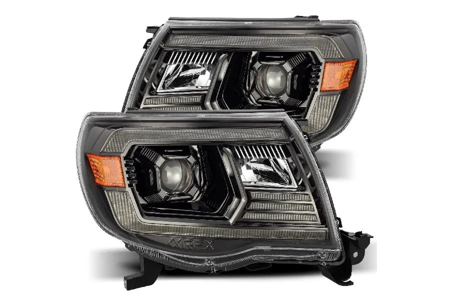 2005-11 Toyota Tacoma AlphaRex Pro Series Halogen Projector Headlights - Alpha Black