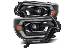 2012-15 Toyota Tacoma AlphaRex Luxx Series LED Projector Headlights - Black