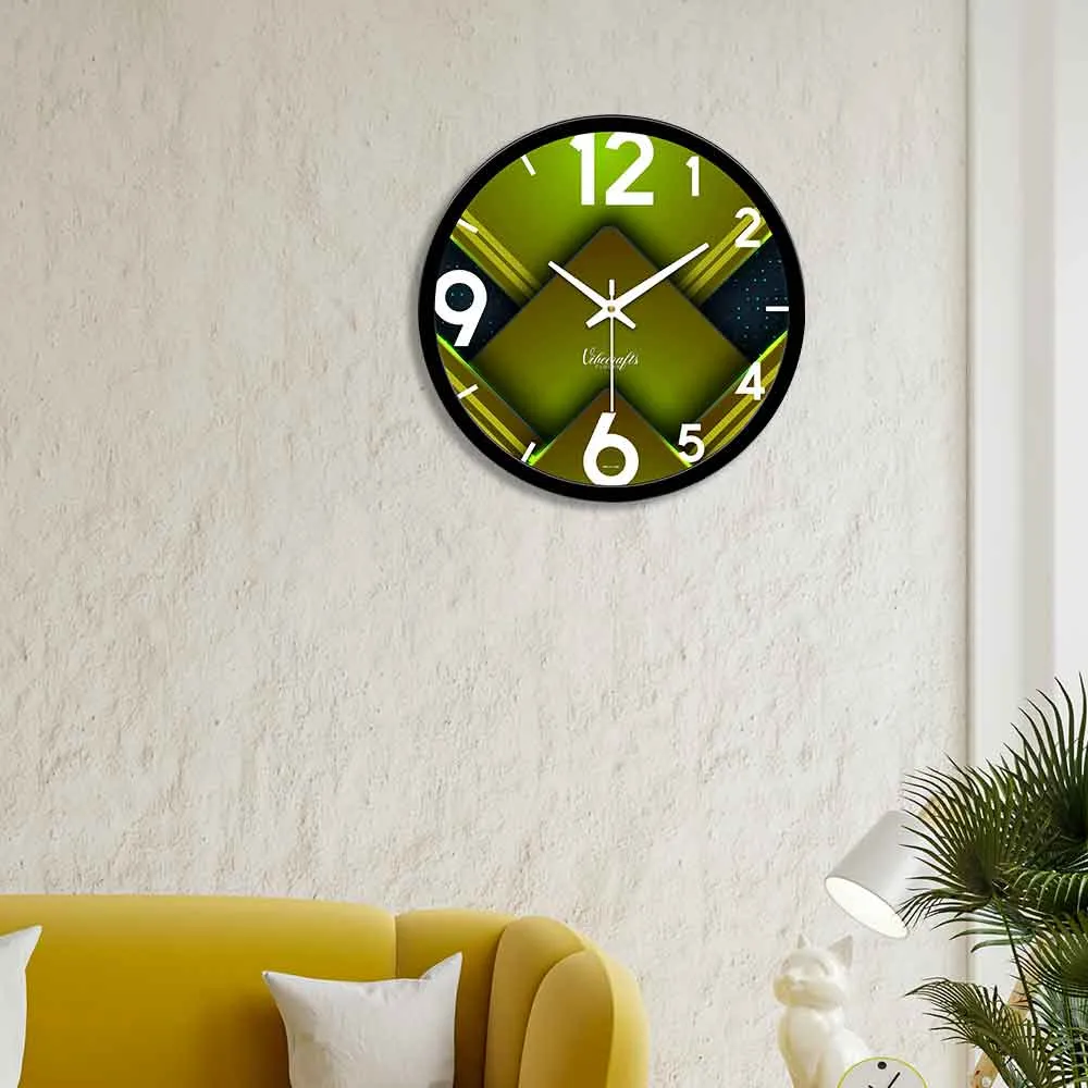 3D Green Square Designer Wall Clock