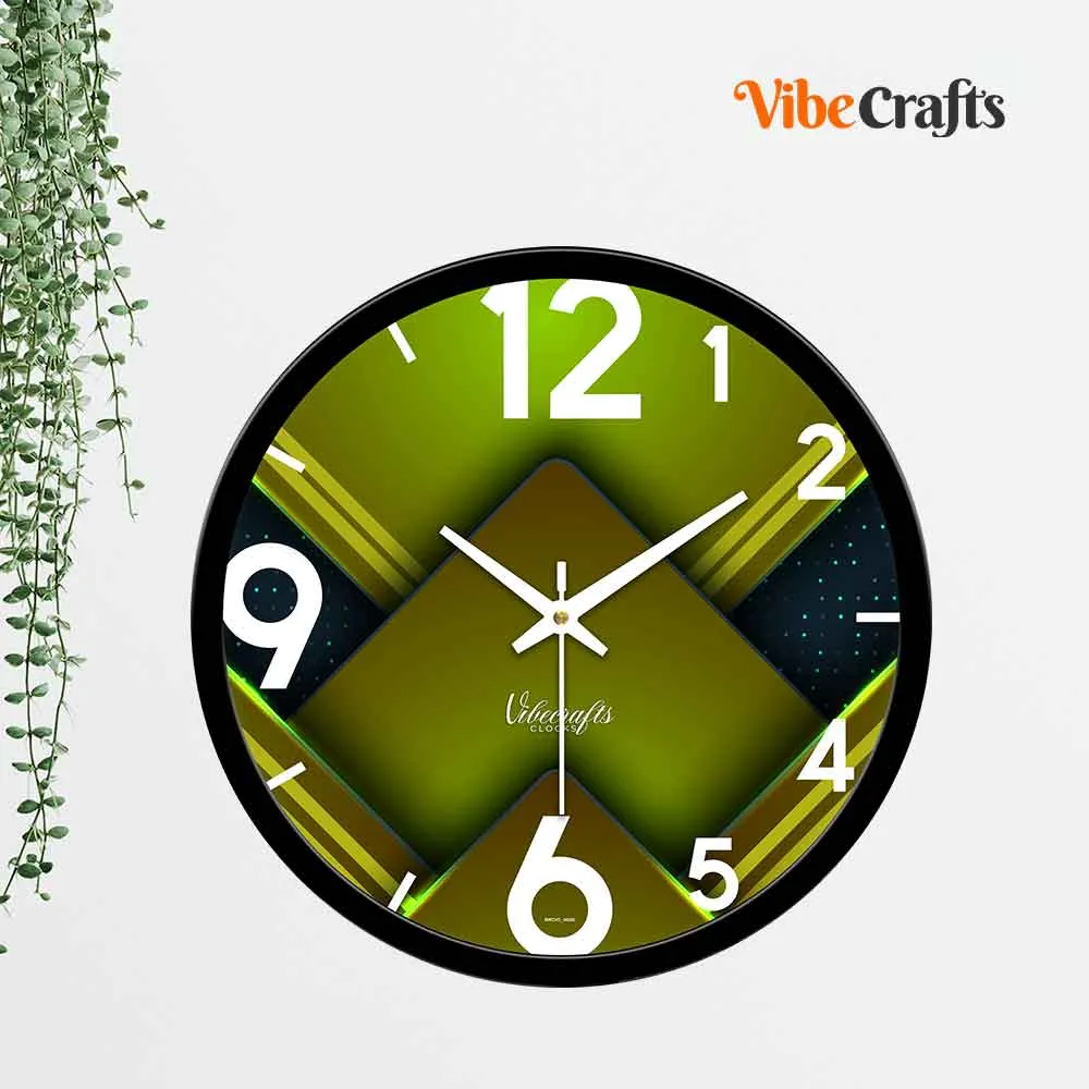 3D Green Square Designer Wall Clock