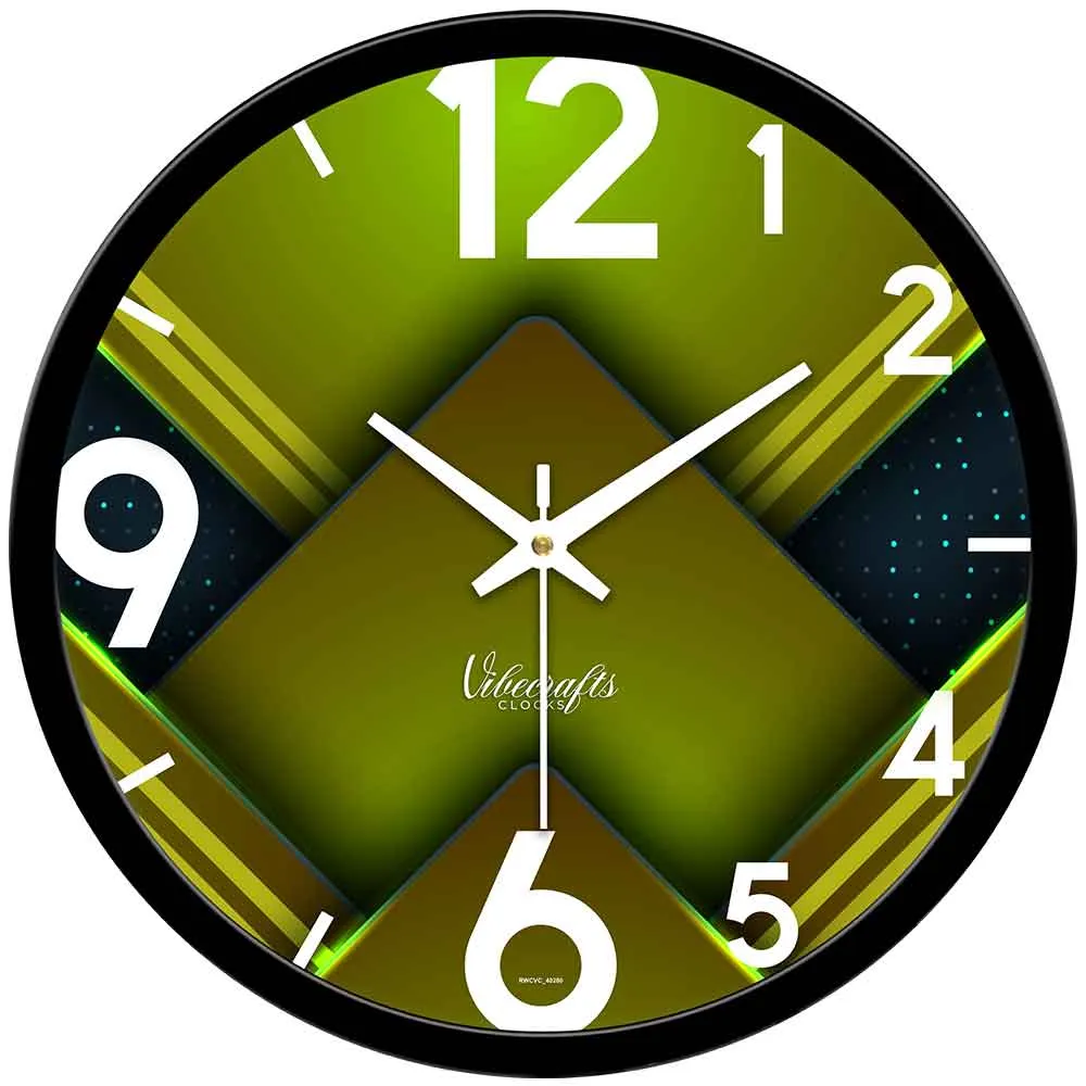 3D Green Square Designer Wall Clock