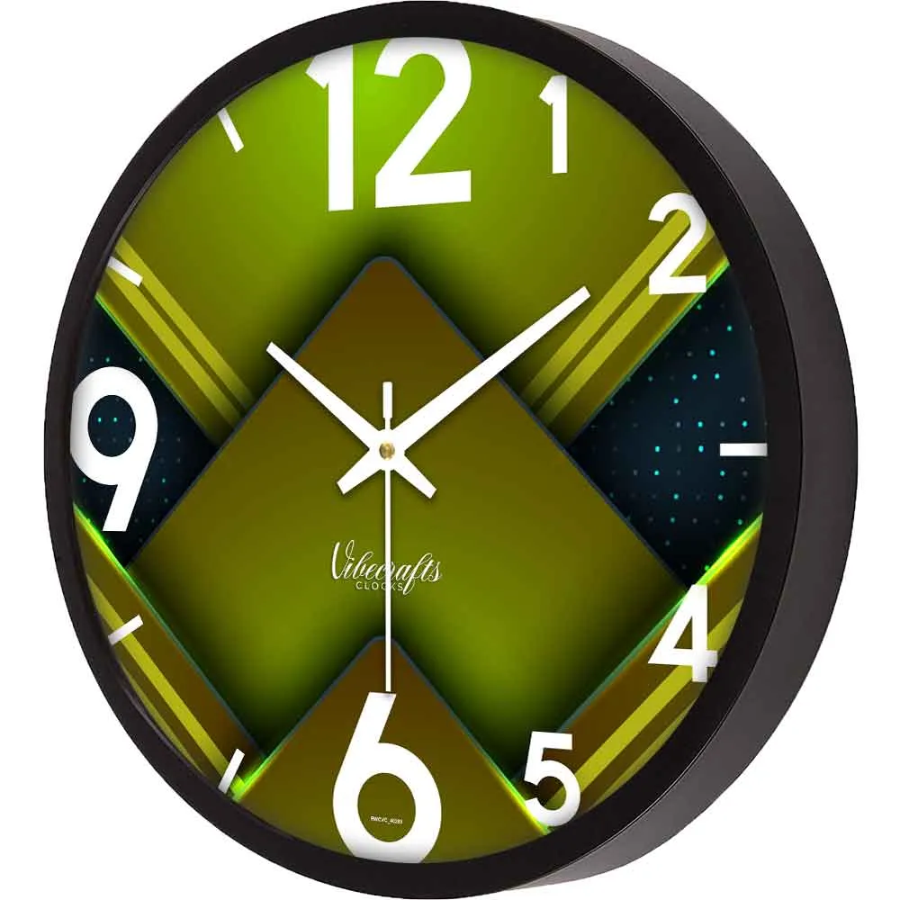 3D Green Square Designer Wall Clock