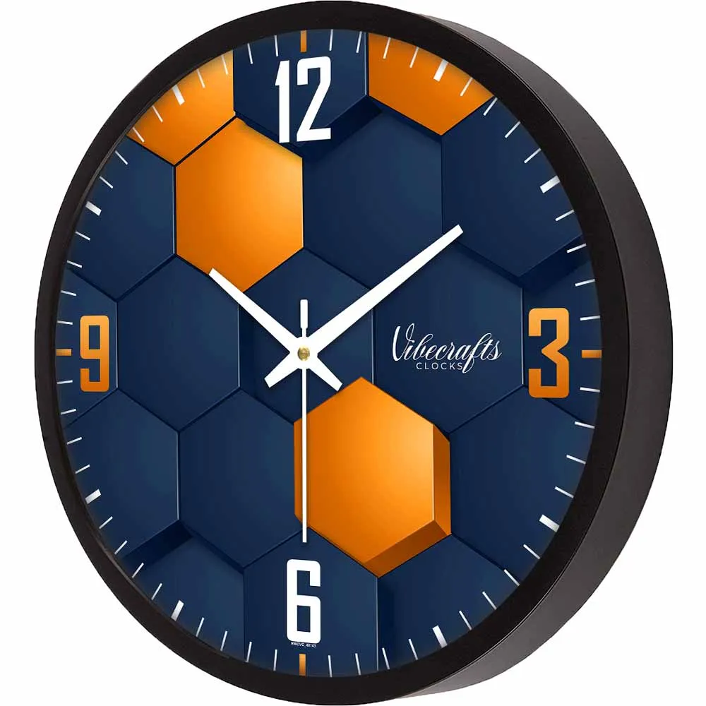 3D Hexagon Vector Designer Wall Clock