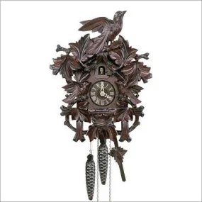 6 Leaves and 3 Birds Black Forest Honey Colored German Cuckoo Clock