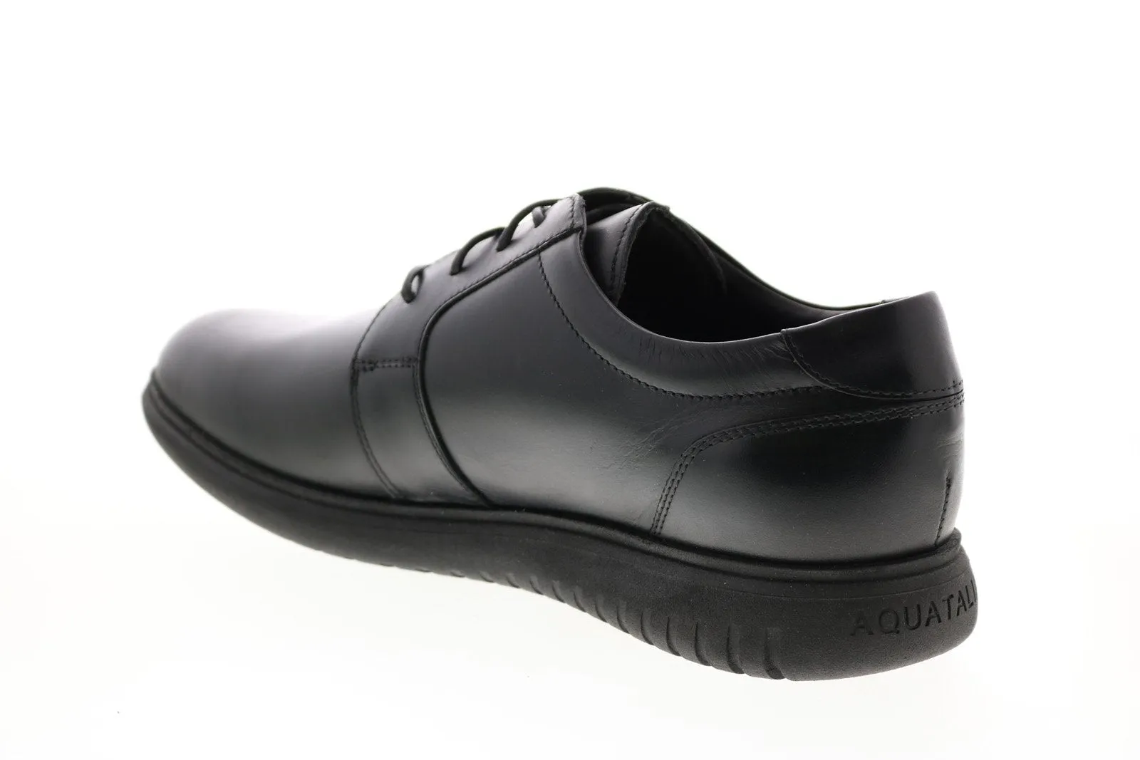 Aquatalia Carlo Calf 34M0913-BLK Mens Black Oxfords & Lace Ups Plain Toe Shoes