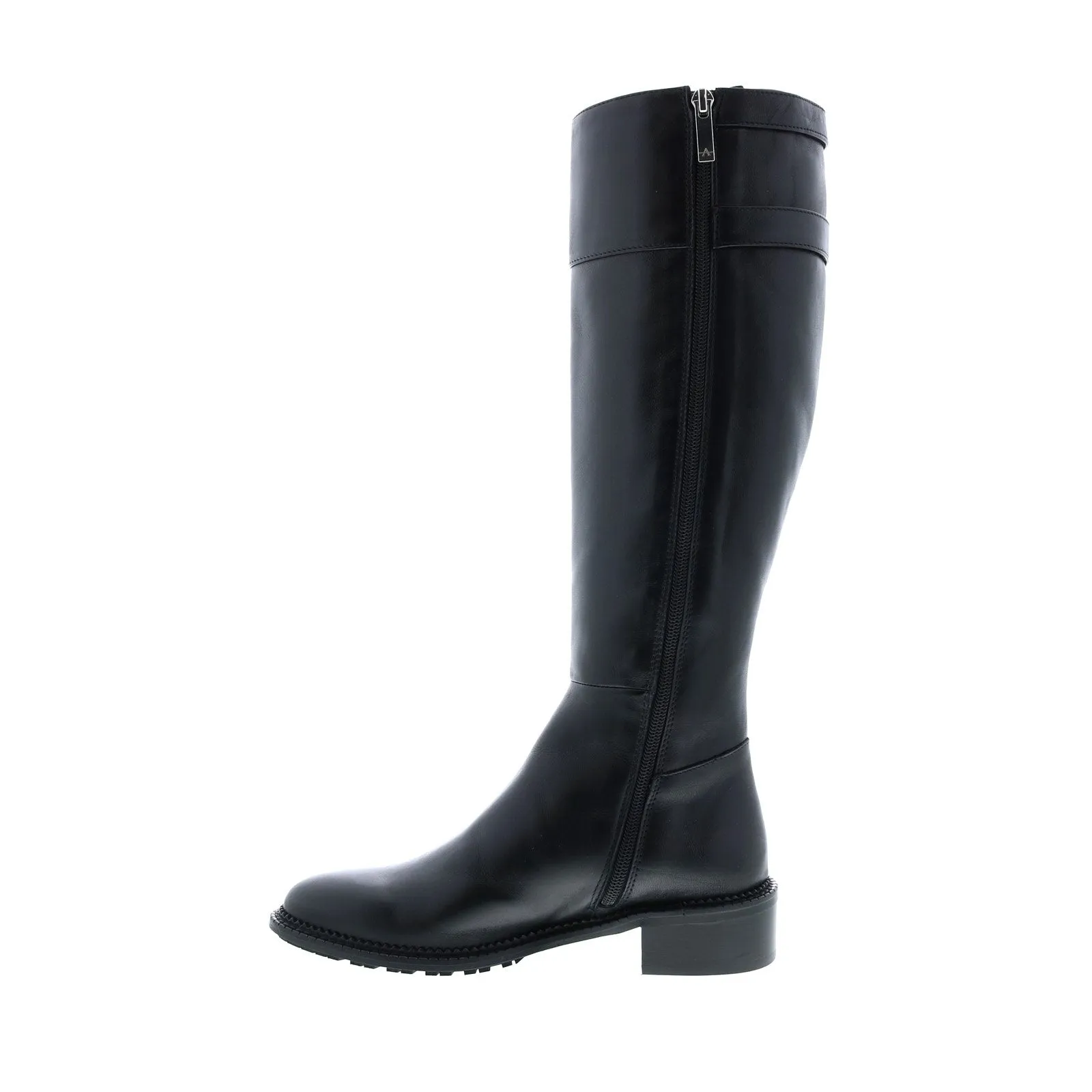 Aquatalia Orsyn Calf 34L3792-BLK Womens Black Leather Zipper Knee High Boots