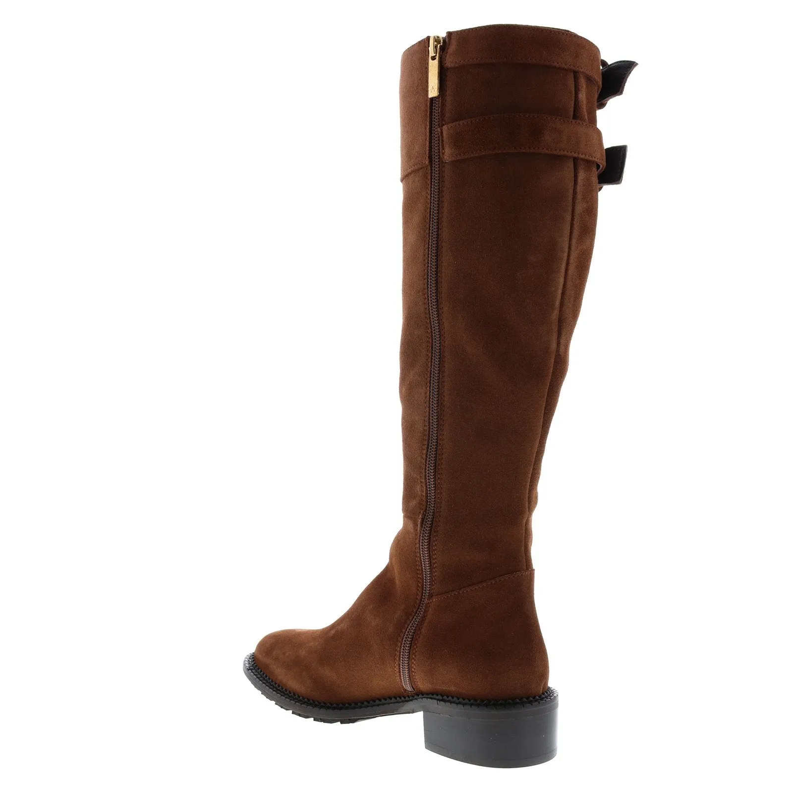 Aquatalia Orsyn Suede 34L3793-CHT Womens Brown Suede Zipper Knee High Boots