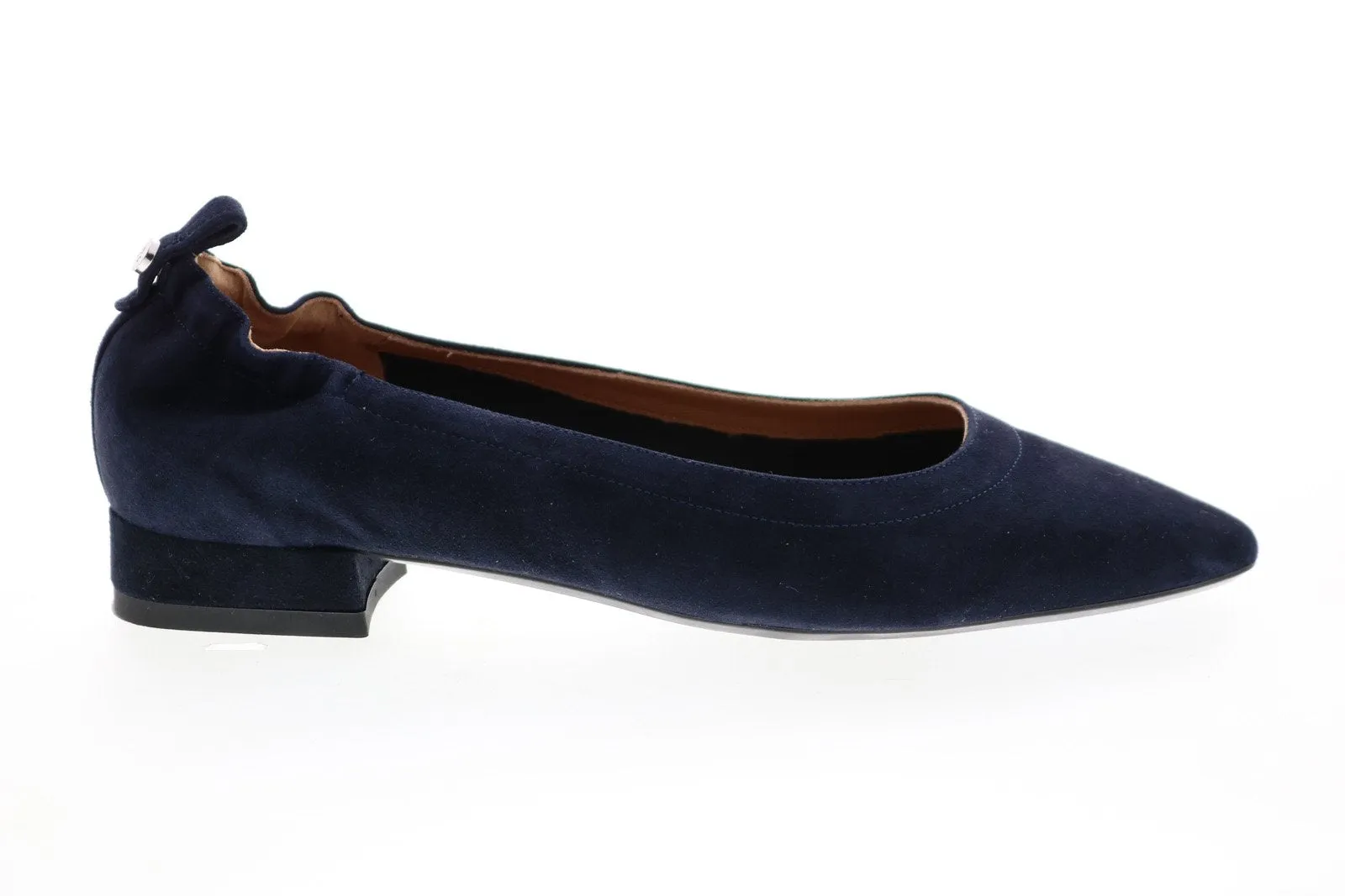 Aquatalia Pilara Dress Suede 34L2387-NVY Womens Blue Suede Flats Ballet Shoes