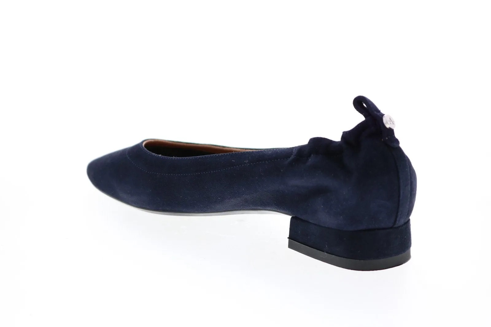 Aquatalia Pilara Dress Suede 34L2387-NVY Womens Blue Suede Flats Ballet Shoes