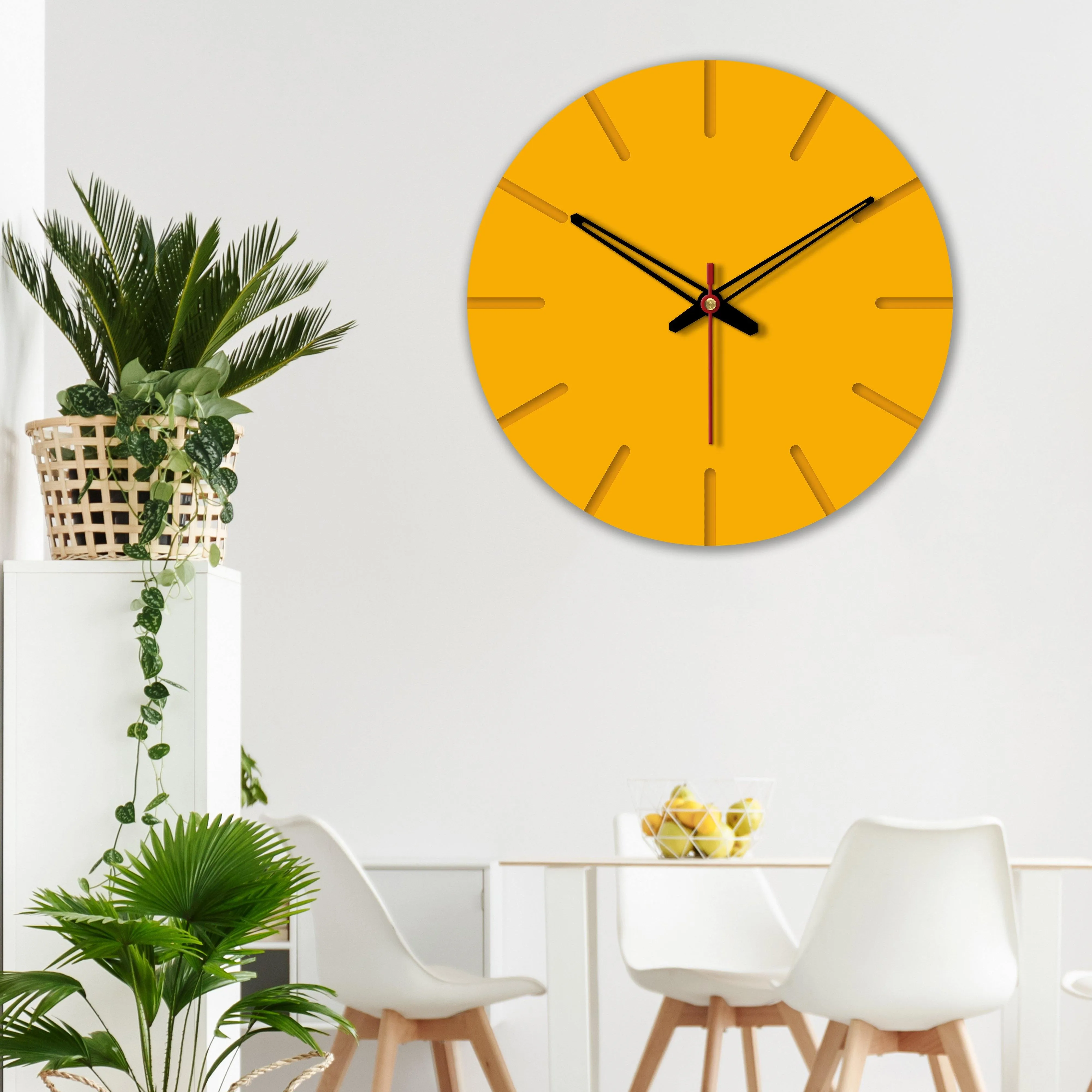 Austere Big Wooden Wall Clock