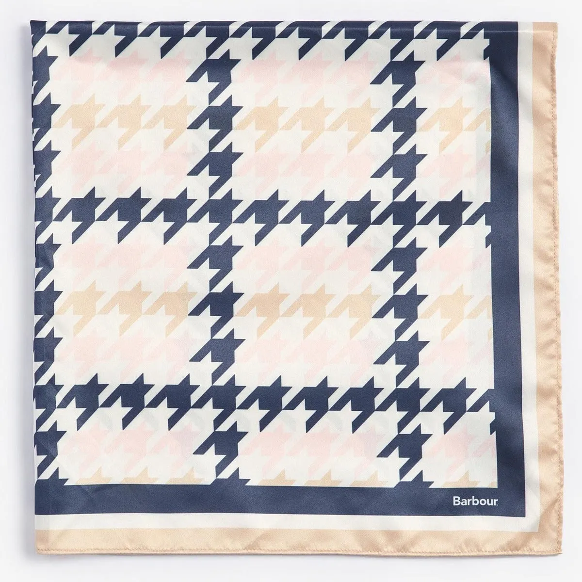 Barbour Houndstooth Printed Head/Neck Scarf in Primrose Hessian