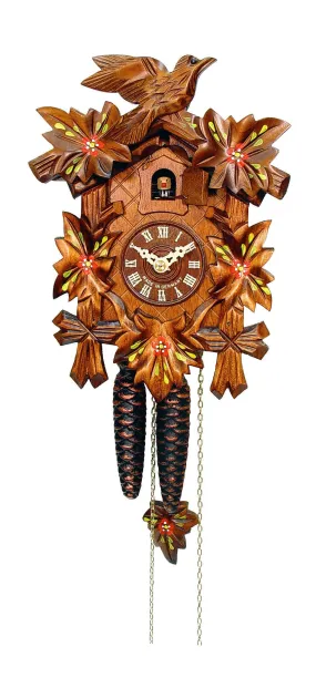 Beautiful Hand Carved/Painted Black Forest One Day Cuckoo clock