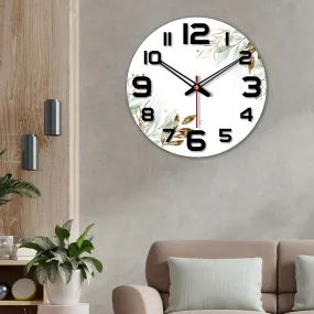 Beautiful Leaves Design Wooden Wall Clock