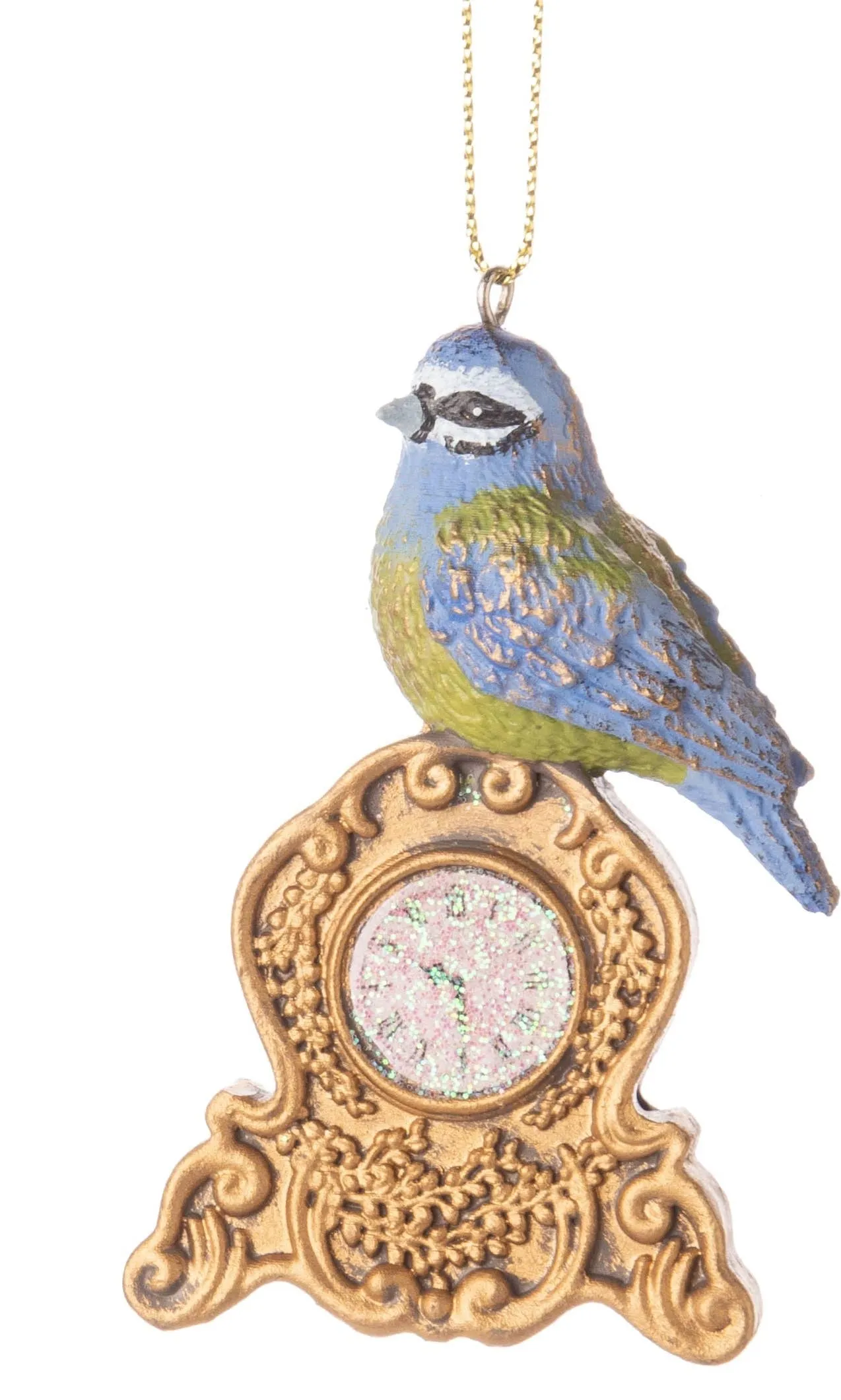 Bird on Gold Mantle Clock Ornaments {multiple styles}