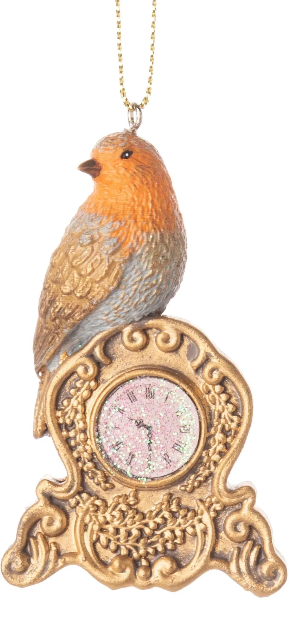 Bird on Gold Mantle Clock Ornaments {multiple styles}