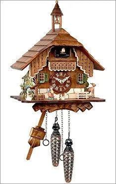 Black Forest - German Mountain Chalet Cuckoo Clock with Bell Tower