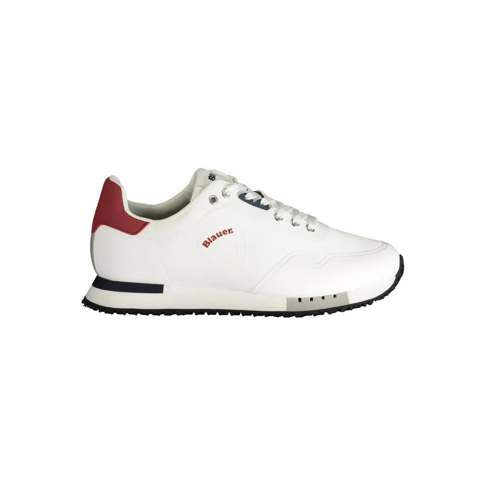 Blauer White Polyester Sneaker