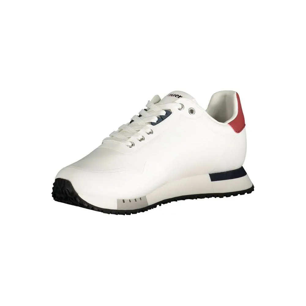 Blauer White Polyester Sneaker