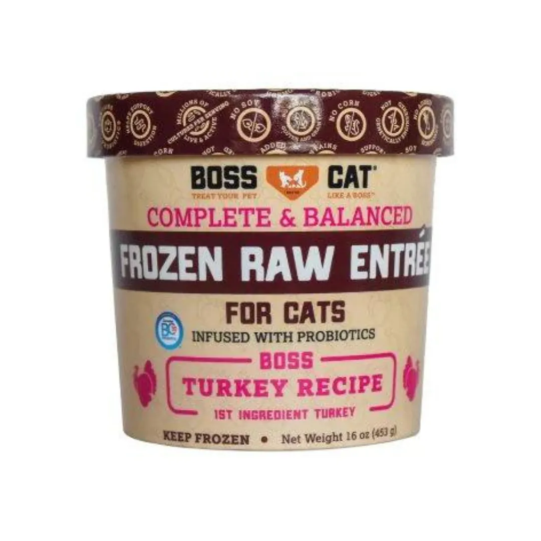 Boss Cat Frozen Raw Entree Turkey Cat Food