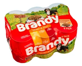 Brandy | Wet Dog Food | Chunks in Jelly Variety Pack - 6 x 395g