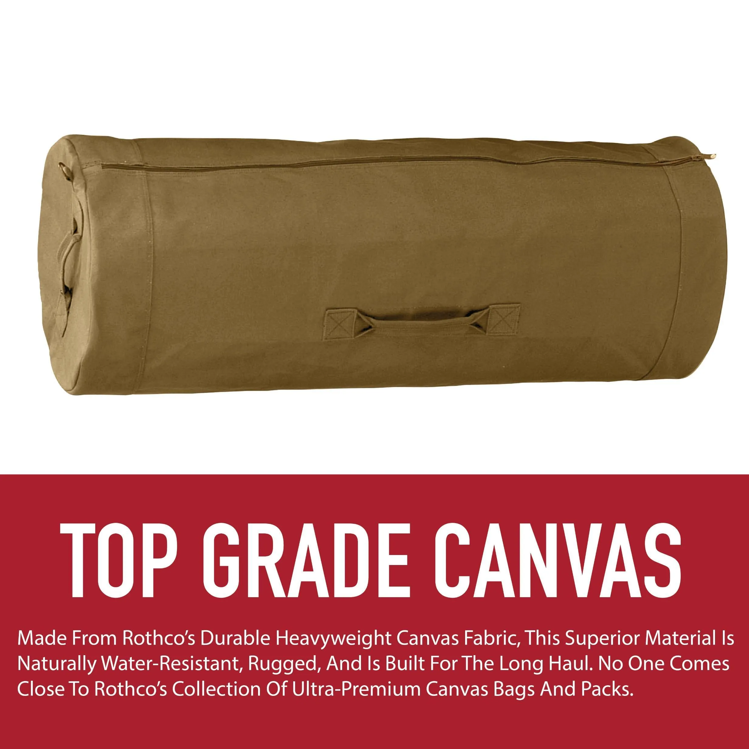 Canvas Duffle Bag with Side Zipper