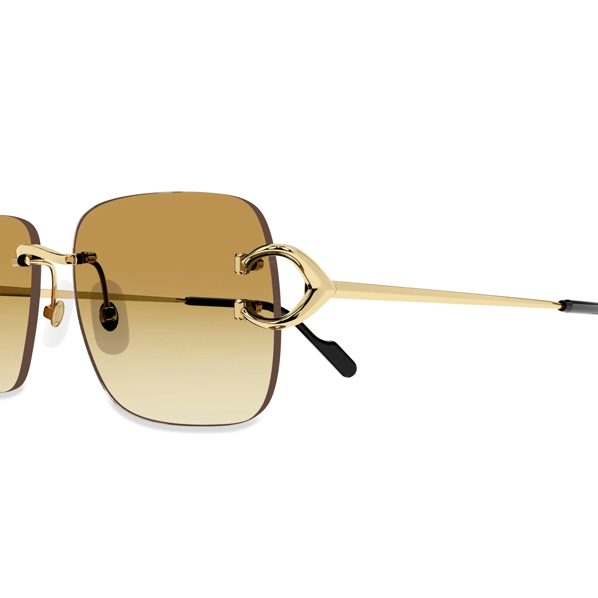 Cartier Eyewear CT0330S-003 C Decor Gold Yellow Rimless Sunglasses