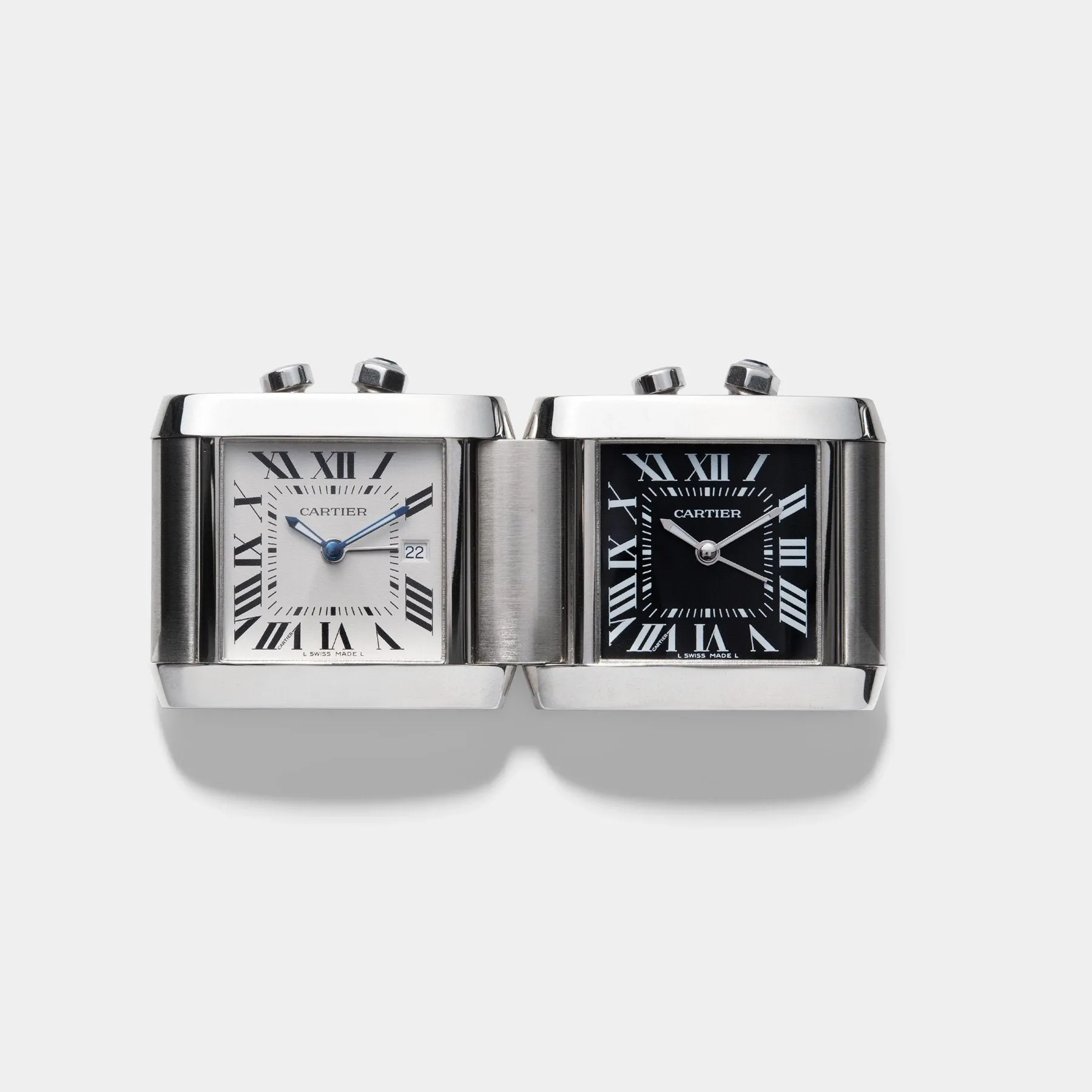 Cartier Tank Francaise 2945 Dual-Time Desk Clock