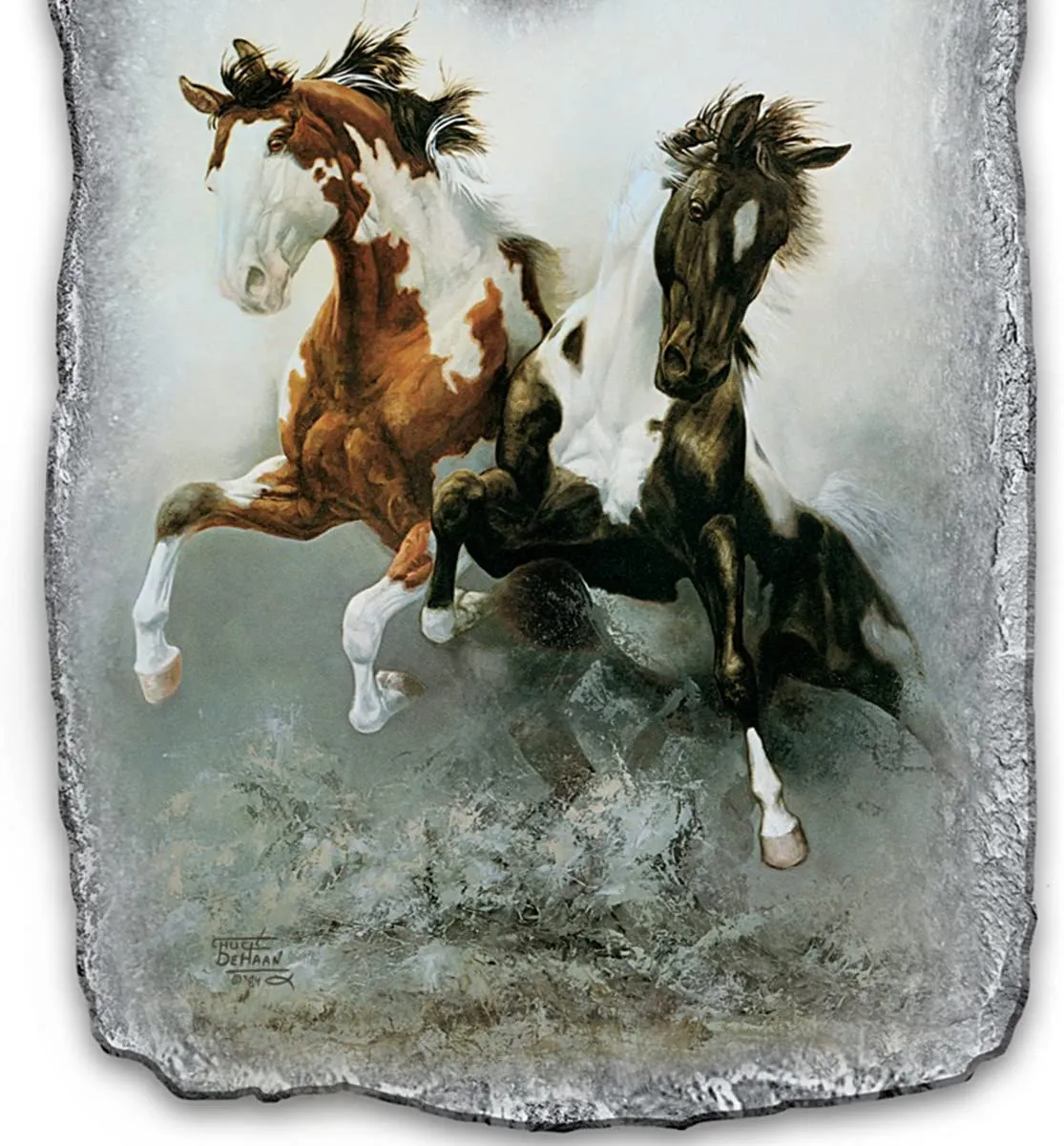 Chuck DeHaan Spirit Of The Wild Wall Clock With Horse Artwork by The Bradford Exchange