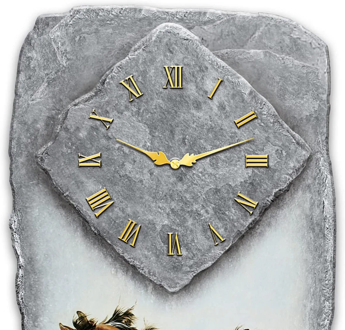 Chuck DeHaan Spirit Of The Wild Wall Clock With Horse Artwork by The Bradford Exchange