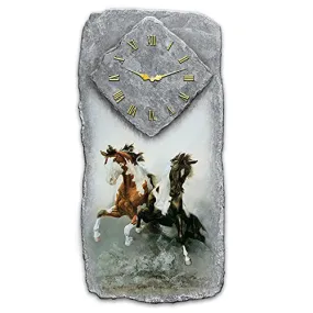 Chuck DeHaan Spirit Of The Wild Wall Clock With Horse Artwork by The Bradford Exchange