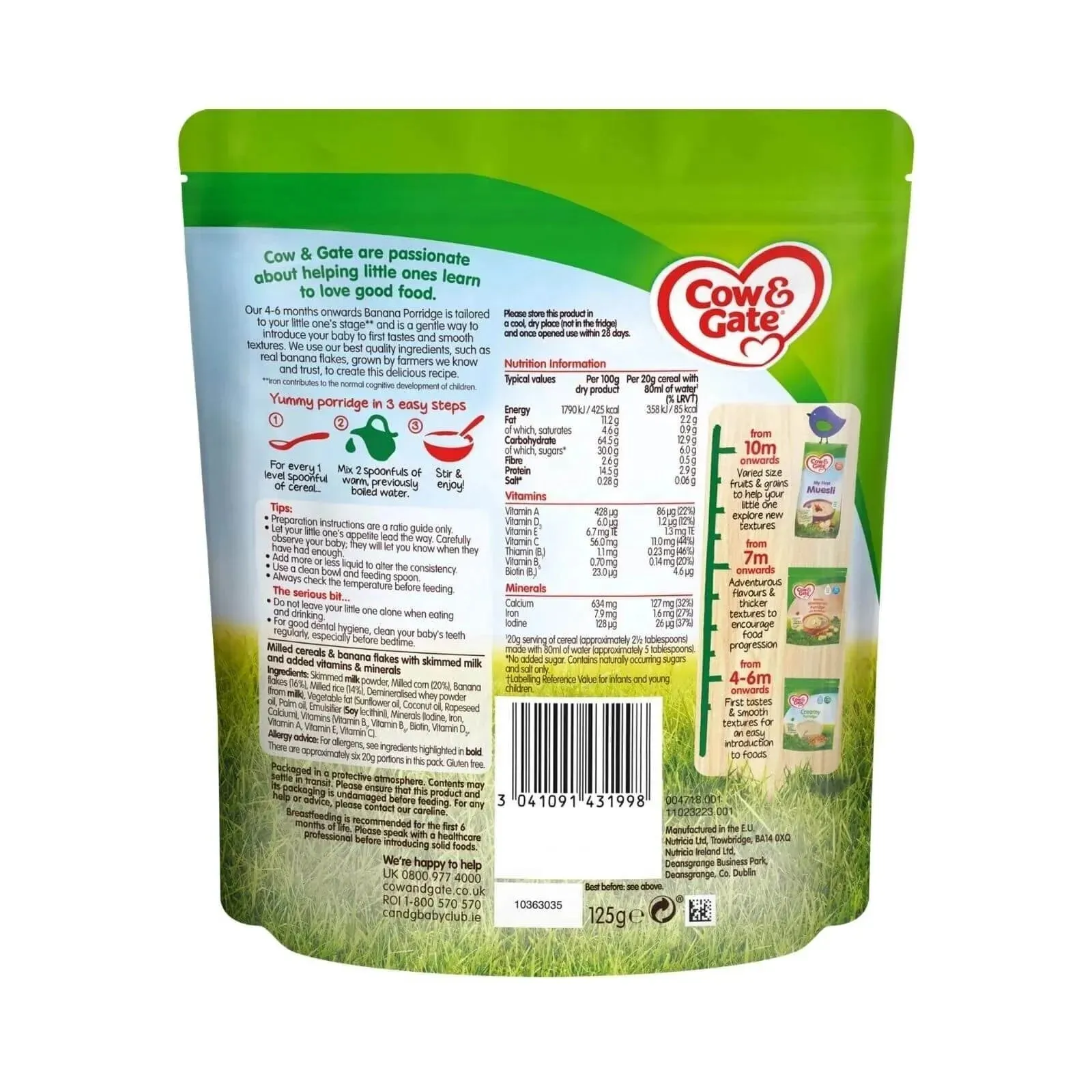 Cow & Gate 1 Banana Porridge 4-6 months 125g