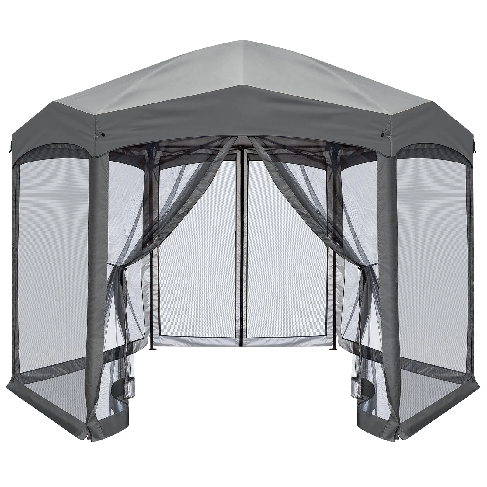 EAGLE PEAK Pop-Up Camping 6 Sided (6x6x6) Gazebo w/ Mosquito Netting Easy Center Push Canopy Shelter Instant Setup Outdoor Screen Ten