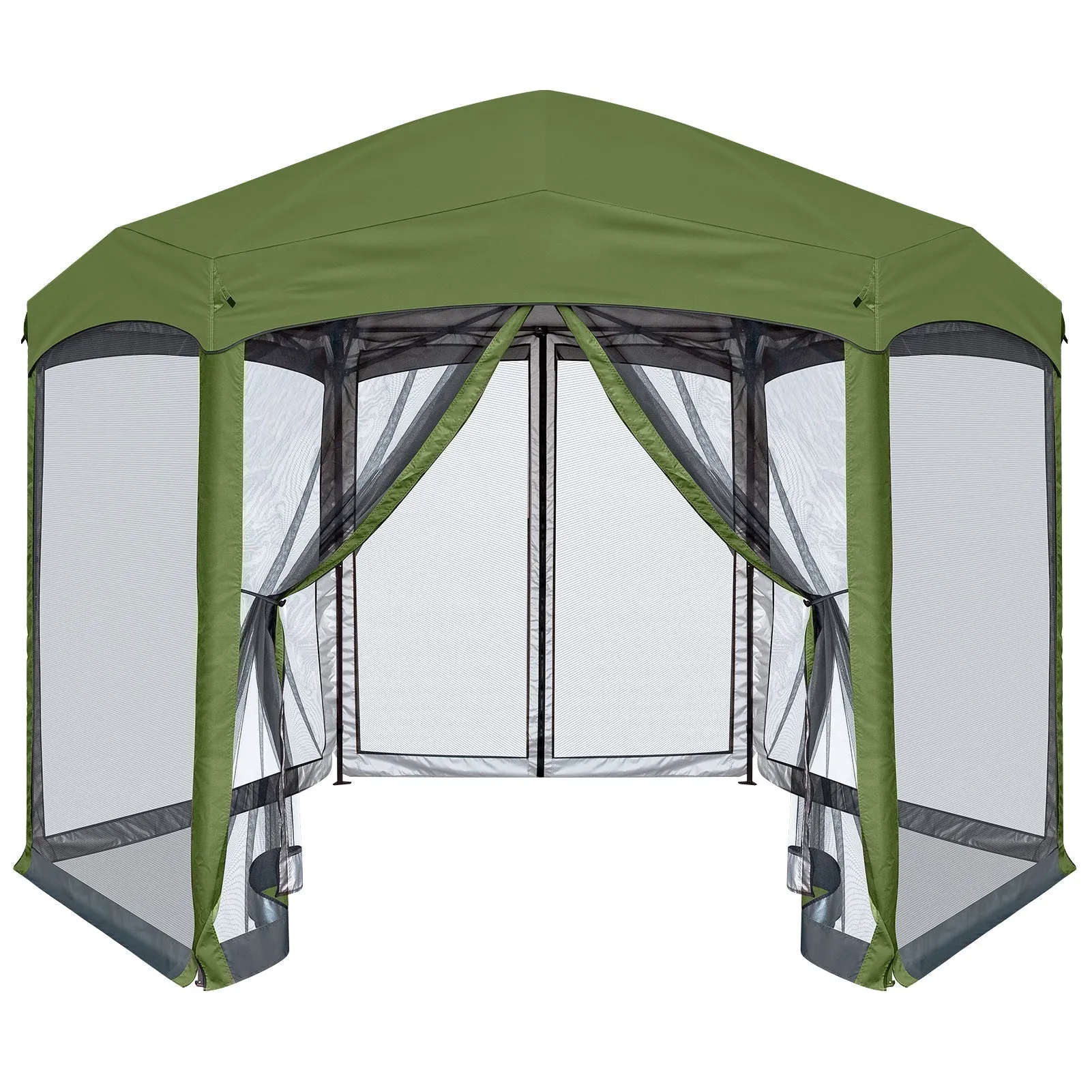 EAGLE PEAK Pop-Up Camping 6 Sided (6x6x6) Gazebo w/ Mosquito Netting Easy Center Push Canopy Shelter Instant Setup Outdoor Screen Ten