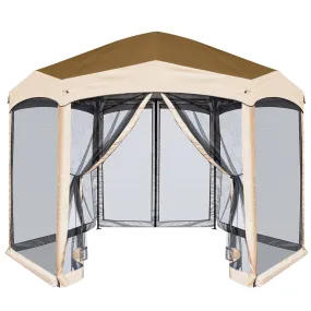 EAGLE PEAK Pop-Up Camping 6 Sided (6x6x6) Gazebo w/ Mosquito Netting Easy Center Push Canopy Shelter Instant Setup Outdoor Screen Ten