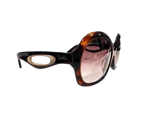 Emilio Pucci Tortoise Shell Round Oversized Sunglasses