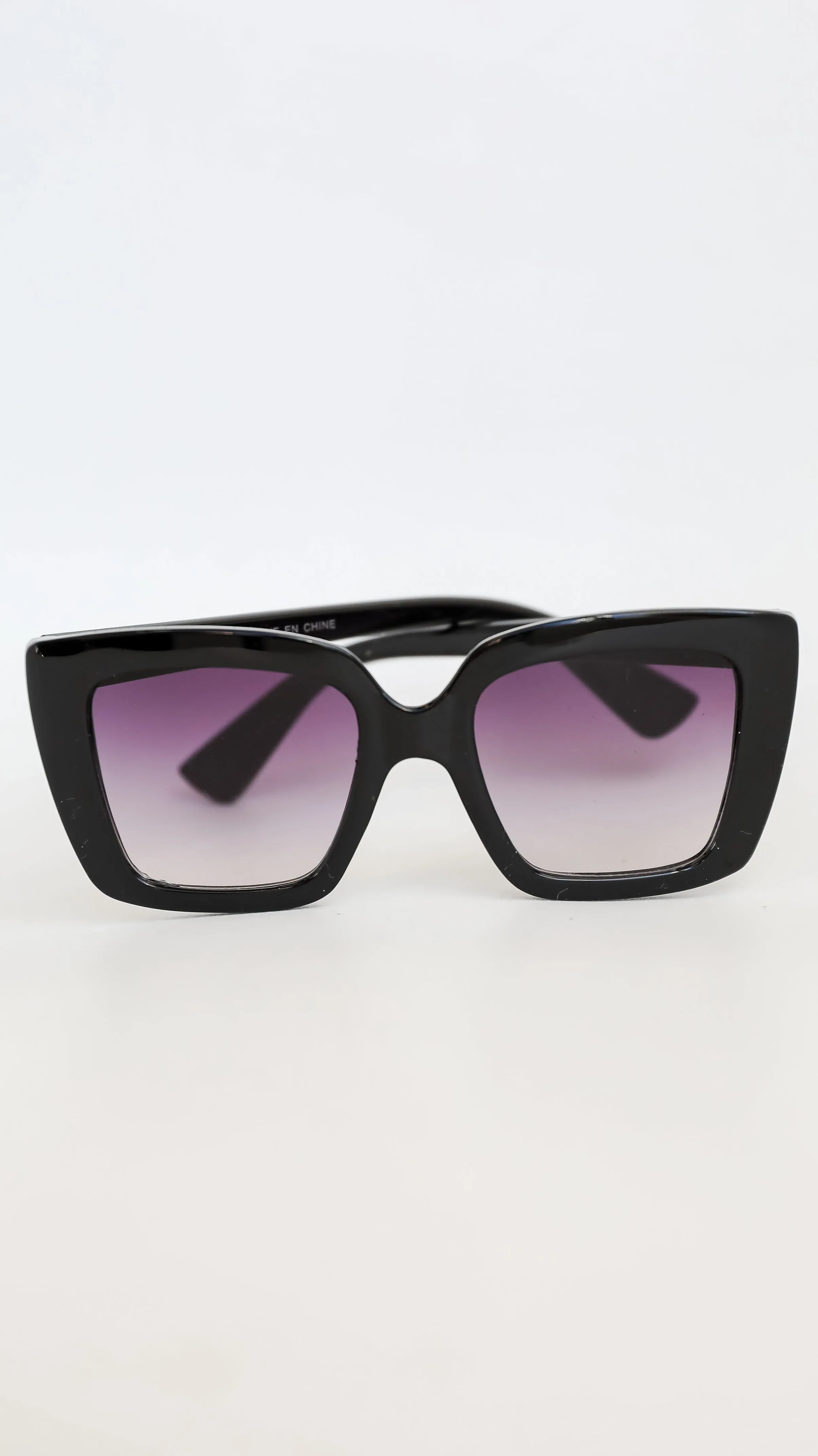 Fierce Mood Black Square Sunglasses