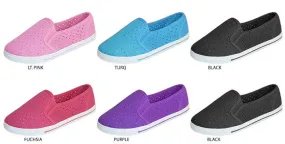 girls canvas slip-on sneakers with perforations Case of 36