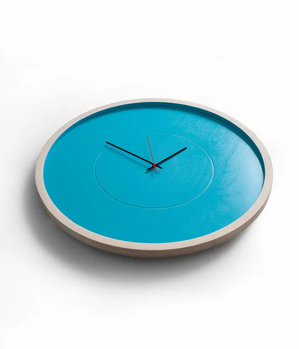 Large Deep Frame Round Clock - Turquoise