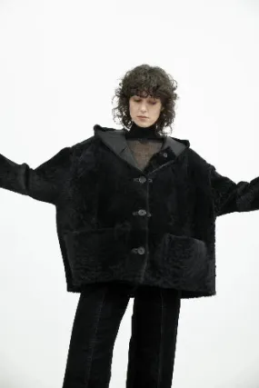 Malo Reversible Black Sheepskin Jacket