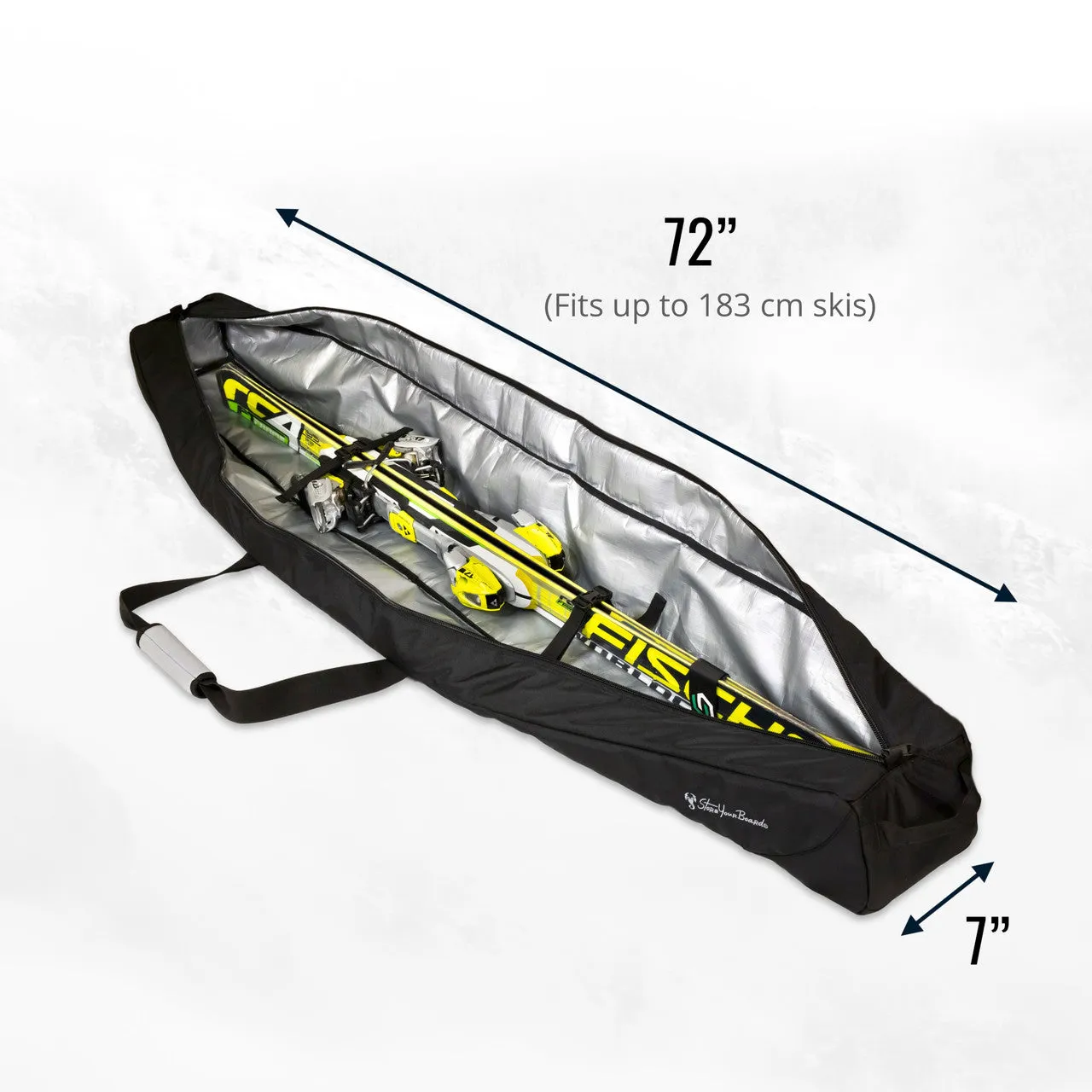 Mountain Essential Ski Travel Bag Holds Single Pair of Skis