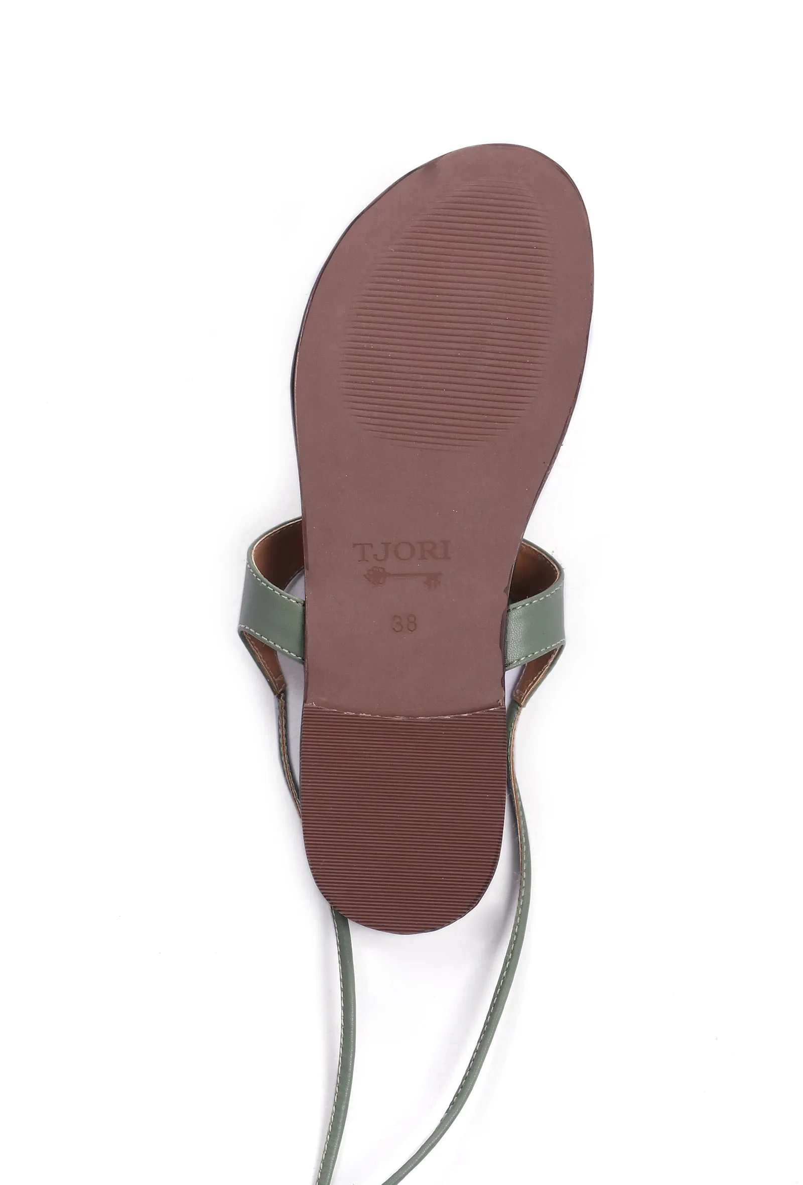 Olive Green Summer Tie Up Flats