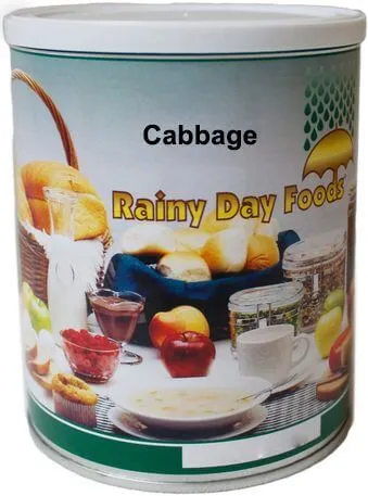 Rainy Day Foods Non-GMO Dehydrated Cabbage 6 (Case of Six) #2.5 Cans - 51 Servings