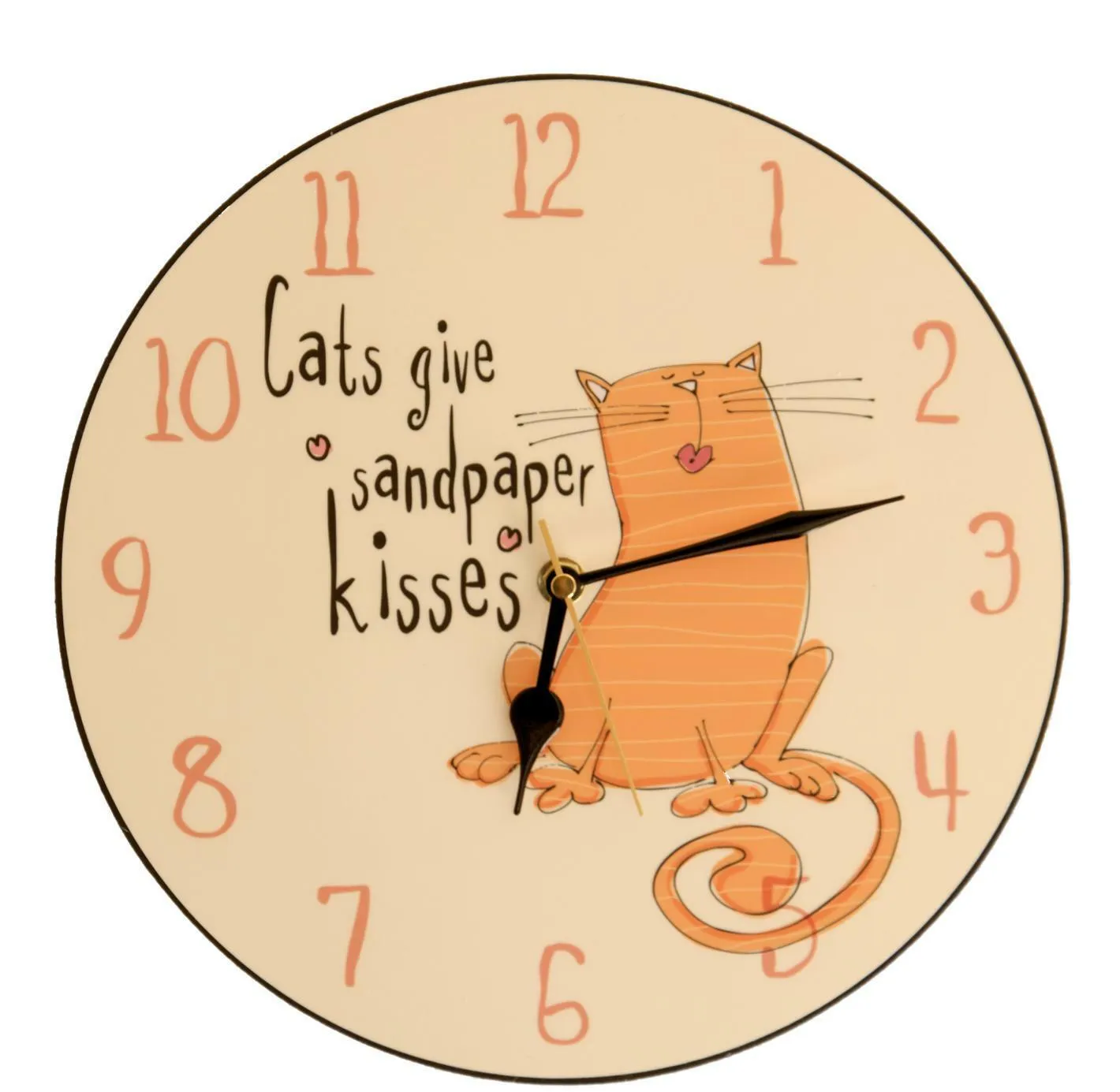 Sandpaper Kisses Cat Clock