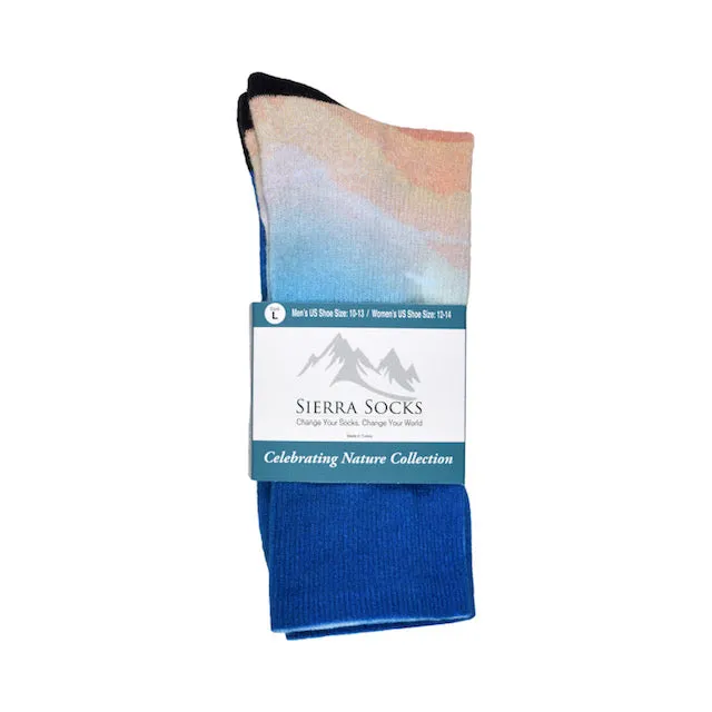 Sierra Socks River Valley Pattern CoolMax Socks, Nature Collection for Men & Women Eco-Friendly Colorful Crew Socks